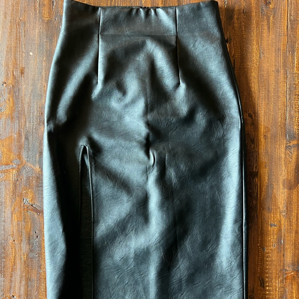 Topshop Faux Leather Midi Size 10